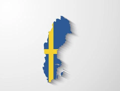 Sweden map with shadow effect Stock Illustration