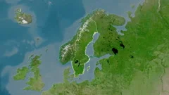 Sweden map - drive. Regions. Satellite., Stock Video