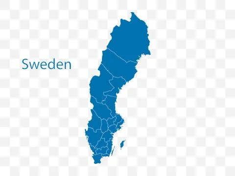 Sweden map on transparent background. Vector illustration. Stock Illustration