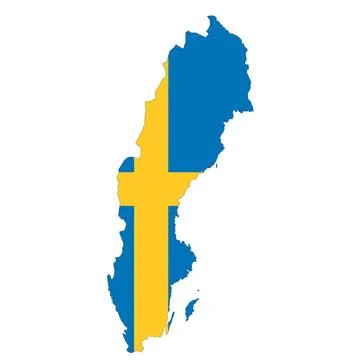 Sweden map on white background with clipping path Stock Illustration