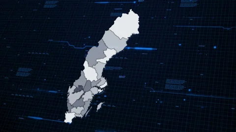 Sweden network map Stock Footage