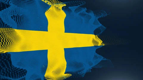 Sweden Particle Flag Stock Footage 178963843