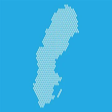 Sweden population. Statistic map made from stick figure people Illustrazione stock