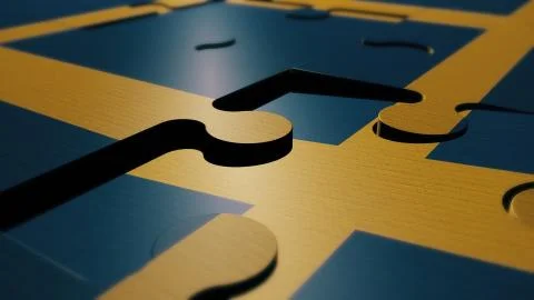 Sweden puzzle flag 3d render Stock Illustration