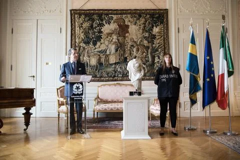 Sweden returns stolen archeological objects to Italy, Stockholm - 12 Sep 2023 Stock Photos
