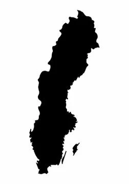 Sweden silhouette map Stock Illustration