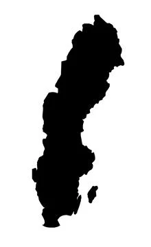 Sweden Silhouette Map Stock Illustration