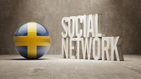 Sweden. Social Network. Stock Illustration