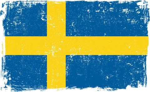 Sweden Vector Flag on White Stock Illustration