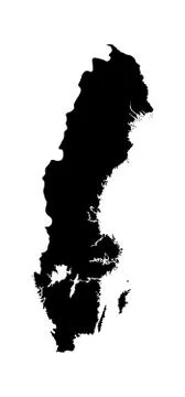 Sweden vector map silhouette isolated on white background イラスト素材