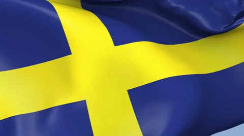 Sweden Waving Flag Background Loop Stock Footage 64216778