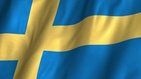 Sweden Waving Flag Stock Footage 12363122