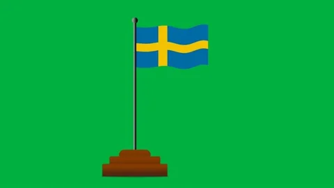 Sweden waving flag Stock Footage 191553891