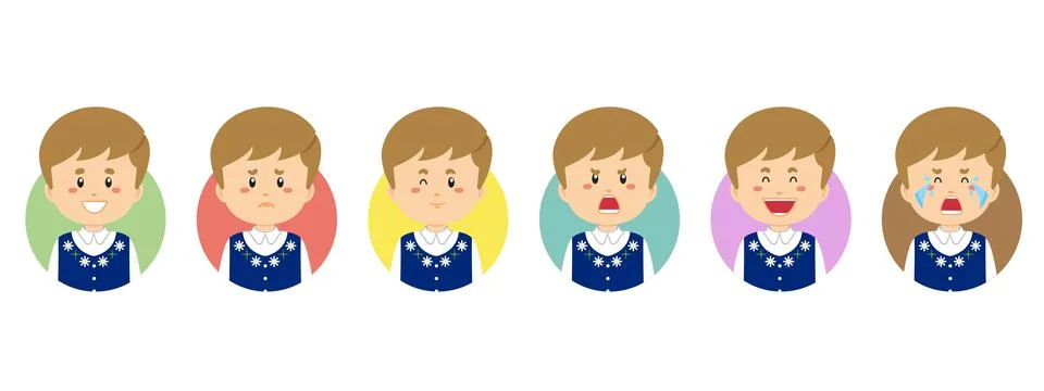 Swedia Avatar with Various Expression Stock Illustration