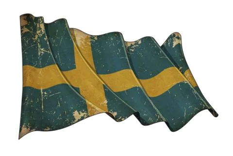 Swedish Aged Scratched Flag Stock Illustration