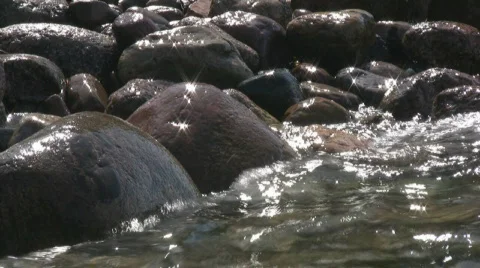 Swedish beach rocks Stock Footage 547299
