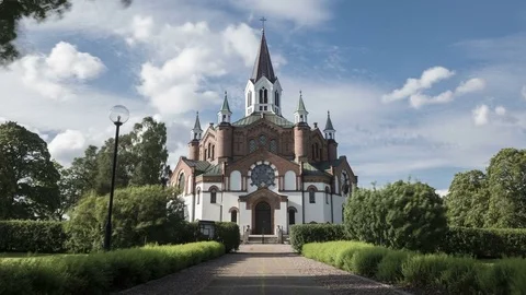 Swedish Central Plan Church in Tranemo still time-lapse Vidéo 79932987