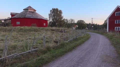 Swedish countryside evening Stock Footage 287098693