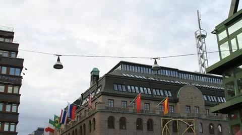 Swedish department store tilt down Stock Footage