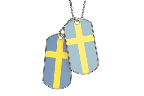 Swedish Dog Tags, 3D rendering Stock Illustration
