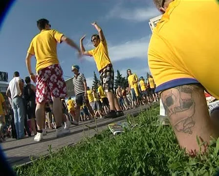 Swedish fans Stock Footage 11179498