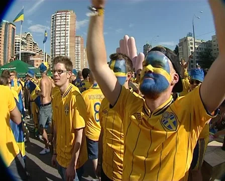 Swedish fans Stock Footage 11179512