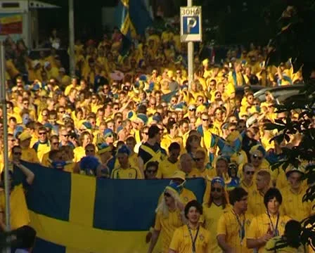 Swedish fans Stock Footage 11179516