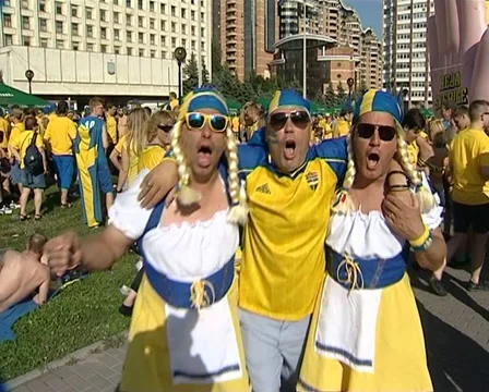 Swedish fans Stock Footage 11179532