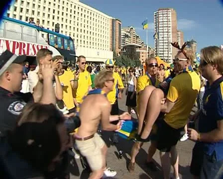 Swedish fans Stock Footage 11179533