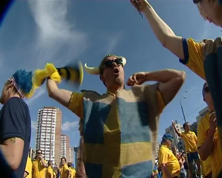 Swedish fans Stock Footage 11179534