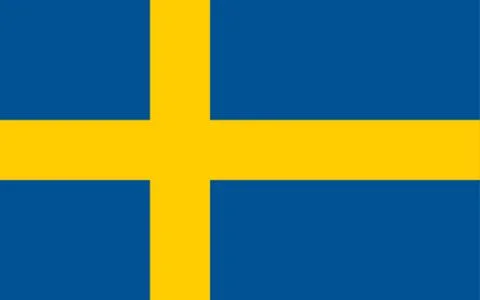 Swedish flag, flat layout, vector illustration Stock Illustration