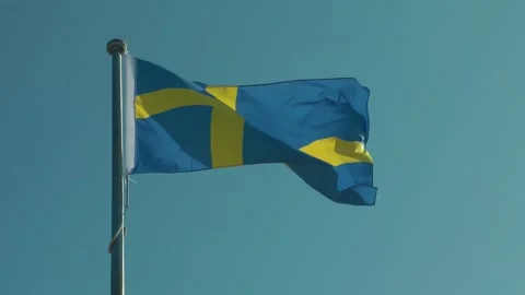 A Swedish flag is flying 動画素材 343384945