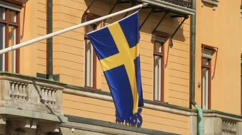 Swedish flag Stock Footage 11152489