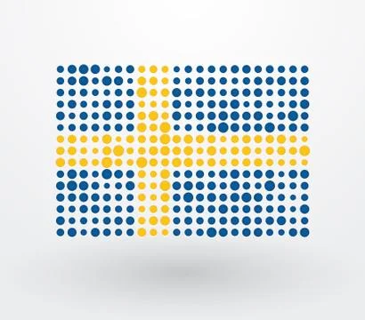 Swedish flag made up of dots Stock-Illustration