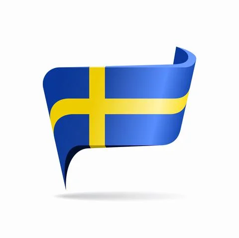 Swedish flag map pointer layout. Vector illustration. 스톡 일러스트