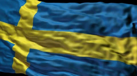 Swedish flag ripple Video stock 8849797