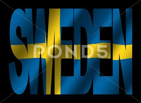 Swedish flag with ripples Stock Illustrationen