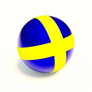 Swedish flag sphere Stock Illustration