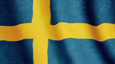 Swedish flag waving animation Stock Footage 77616270