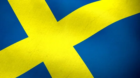 Swedish flag waving background loop 動画素材 34420261