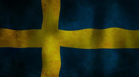 Swedish flag waving HD Stock Footage 36152809