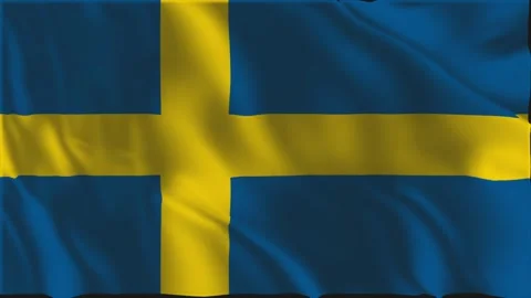 Swedish flag waving slowly Stock-Footage 336222444