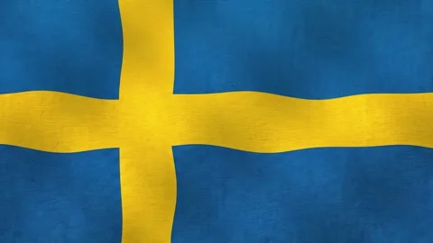 Swedish flag waving in the wind Stock Footage 340523267
