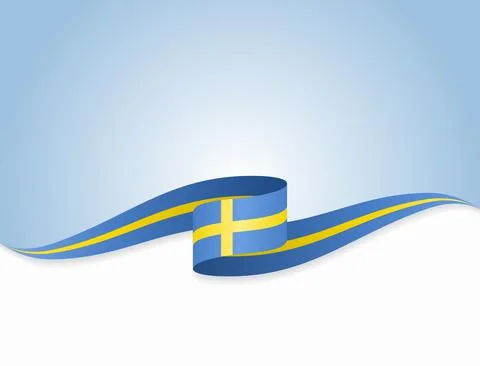 Swedish flag wavy abstract background. Vector illustration. Stock-Illustration