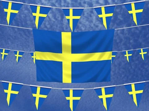 Swedish Flags Stock Illustration