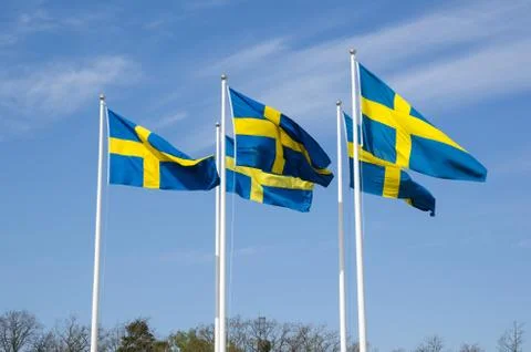 Swedish flags Stock Photos
