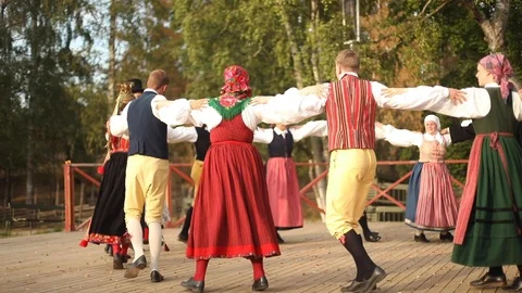 Swedish folk dancing Stock Footage 130089711