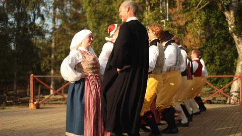 Swedish folk dancing Stock Footage 130089767