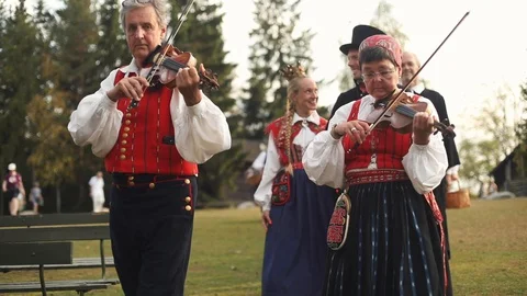 Swedish folk dancing Stock Footage 130089944