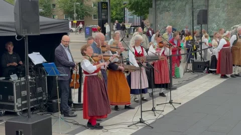 Swedish Folk Musicians Performing Live in Uppsala Stock Footage 345355149